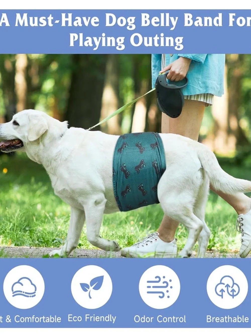 5 Pack Male Dog Diapers Belly Bands Medium Washable Reusable NWT